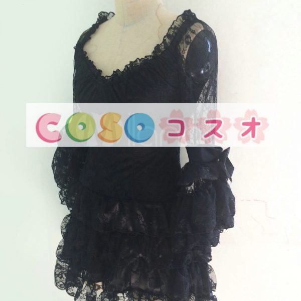 レースワンピース　ロリィタ　姫袖　長袖　ブラック ―Lolita0268 1