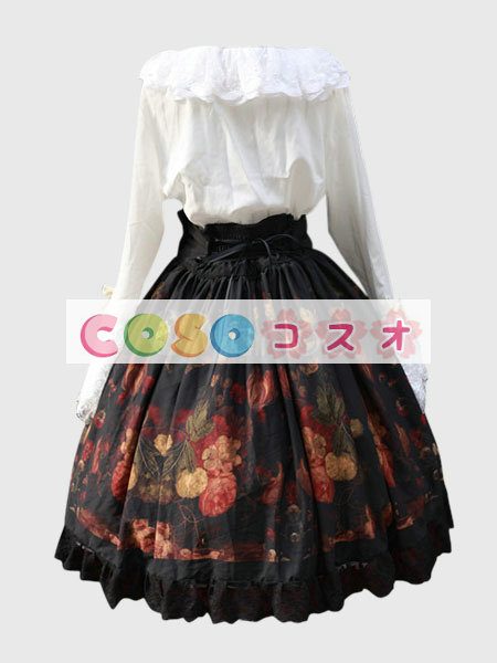 ロリータ服　スカート　ブラック　ハイウエスト　 ―Lolita0279