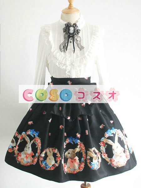 ロリータ服　スカート　ブラック　 ―Lolita0280