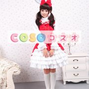 ロリータジャンパースカート，レッド＆ホワイト　ラッフル　女の子らしさ満点　スィート　コットン　 ―Lolita0345 2