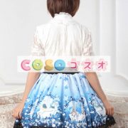 ロリータ服　スカート　ブルー　スィート　プリント　レース　 ―Lolita0352 2