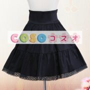 ロリータスカート，ブラック　プリーツ　クラシック＆トラディション　コットン　 ―Lolita0383 2
