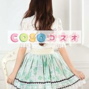 ロリータ服　スカート　グラスグリーン　スィート　プリント　レース　クローバー ―Lolita0386 2