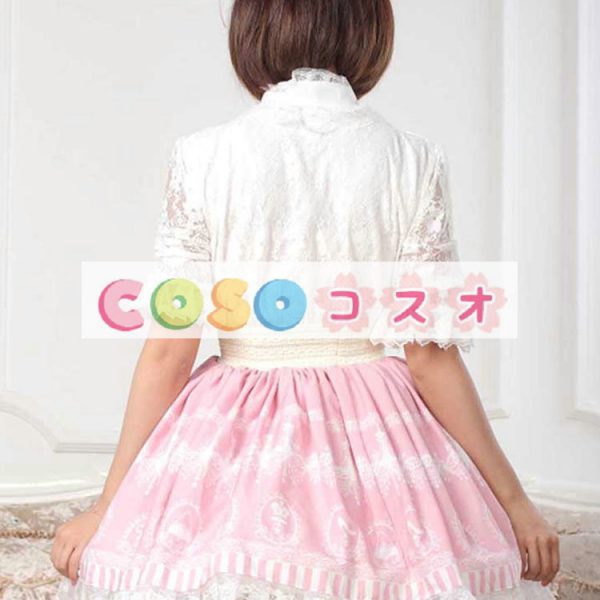 ロリータ服　スカート　スィート　ポリエステル　プリント　ピンク　カジュアル　 ―Lolita0391
