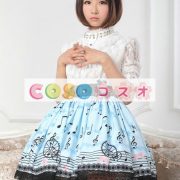 ロリータ服　スカート　ブルー　スィート　プリント　レース　 ―Lolita0425 2