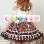 ロリータ服 スカート チョコレート色 レース切り替え―Lolita0485 2 ロリータ服 スカート チョコレート色 レース切り替え―Lolita0485 2