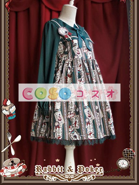 ロリータ服　ワンピース　OP　ウサギ柄　プリント柄　 ―Lolita0504