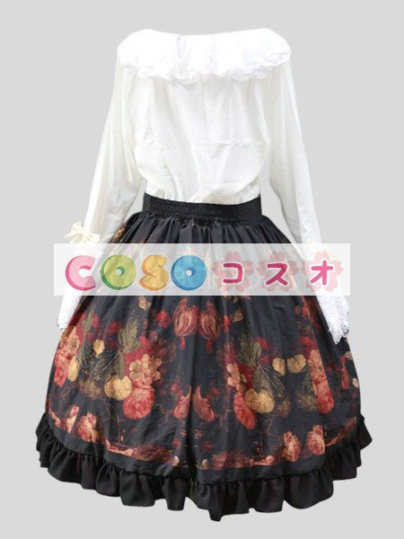 ロリータ服　スカート　ブラック　ハイウエスト ―Lolita0508
