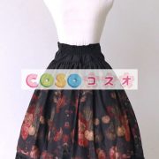 ロリータ服　スカート　ブラック　レトロ　プリント柄　 ―Lolita0532 2