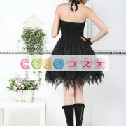 ロリータジャンパースカート，ブラック　ホルターネック　レース　パンク　綿混紡　 ―Lolita0544 2