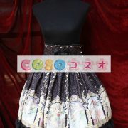 ロリータ服，スカート　スィート　新作　ハイウエスト　プリント柄　レース付き　編み上げ　 ―Lolita0554 2