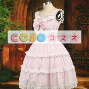 ロリータ服，ジャンパースカート　ライトピンク　リボン　水玉模様　スィート ―Lolita0563 2