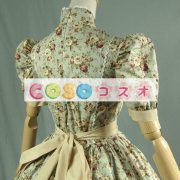 ロリータ服　ワンピース　オリーブカラー　ボディコン　プリント柄　ドレス　コットン　可愛い　半袖　ポートレイトネック　プリント付き　カジュアル　 ―Lolita0574 2
