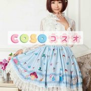 ロリータ服　スカート　スウィート　ポリエステル　プリント　ブルー　カジュアル　 ―Lolita0582 2