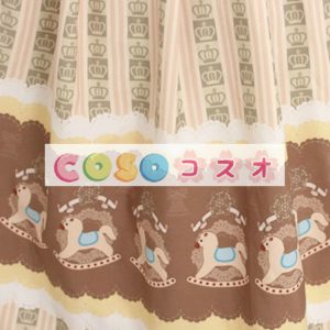 甘い光ブラウン スクエア ネック弓かわいいロリータ ジャンパー スカート ―Lolita0631
