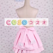 ロリータスカート，ピンク　ラッフル　プリーツ　レース　スイート　コットン　 ―Lolita0634 2