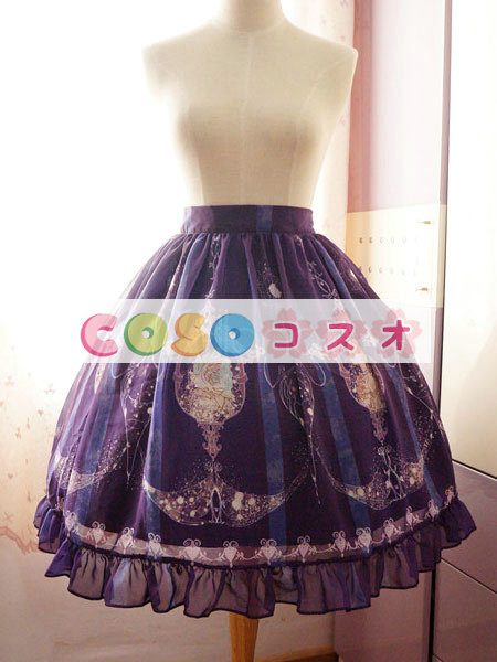 ロリータ服　スカート　レトロ　プリント柄　 ―Lolita0654