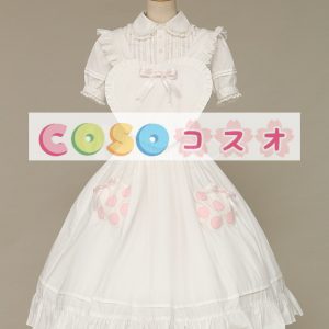 ロリータ服，ジャンパースカート　エクリュホワイト　ポケット付き　新作　オリジナルデザイン　高品質 ―Lolita0678