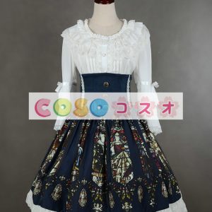 ロリータ服　スカート　レトロ　プリント柄　 ―Lolita0731