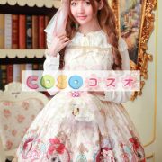 ロリィタジャンパースカート　ストリートウェア　可愛い　プリント付き　スクエアネック　 ―Lolita0823 2