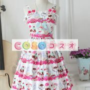 ロリィタジャンパースカート　ピンク　プリント付き　可愛い　コットン　スクエアネック　カジュアル　 ―Lolita0839 2
