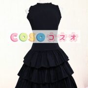 ロリィタセットアップ　ブラック　ベスト＆スカート　レーストリム ―Lolita0893 2
