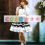 ロリィタ服　セットアップ　ホワイト＆ブラック　フリル　レーストリム ―Lolita0899 2