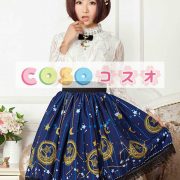 ロリータ服　スカート　スウィート　ポリエステル　プリント　ディープブルー　カジュアル　 ―Lolita0194 2