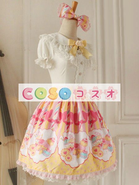 ロリータ服　スカート　可愛い　蝶結び　レース　 ―Lolita0535