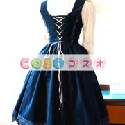 ロリィタジャンパースカート　ダークネイビー　パーティー　ゴシック　合成繊維　フリル　 ―Lolita0788 2