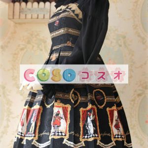 ロリータ服　合成繊維　可愛い　パーティー　プリント付き　人気　 ―Lolita0803