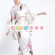 ハロウィングッズ　ジャパニーズ　女性用　大人用　着物　ホワイト―festival-0123 2