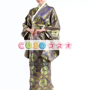 ハロウィングッズ　ジャパニーズ　女性用　大人用　着物　ティールグリーン―festival-0177