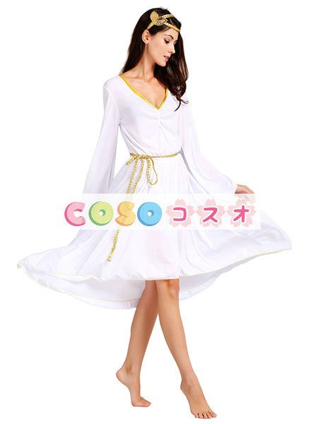 コスチューム衣装　天使　ハロウィン　セクシー　ホワイト　大人用　女性用　―festival-0181