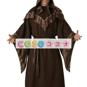 ハロウィン　ブラウン　ダークソーサラー　ローブ　コスチューム―festival-0333