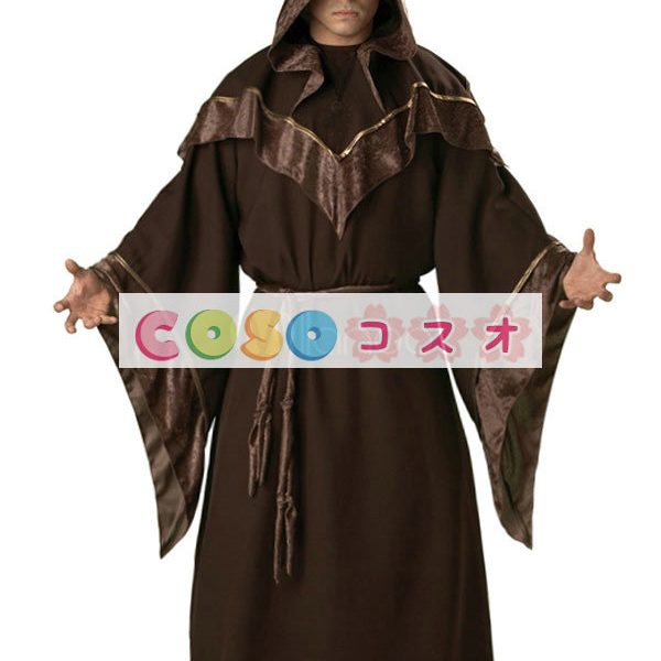 ハロウィン　ブラウン　ダークソーサラー　ローブ　コスチューム―festival-0333