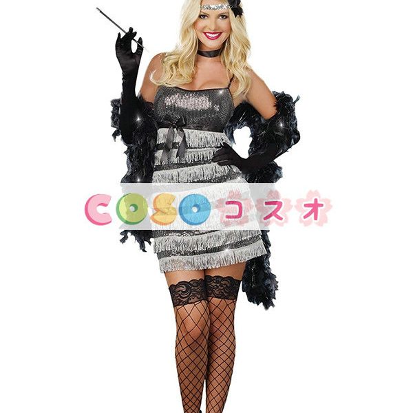 コスチューム衣装　女性用　合成繊維　大人用　ハロウィーン　ミニドレス&ヘッドギア　ブラック　―festival-0402