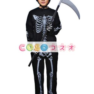 ハロウィングッズ　スケルトン　ブラック　男女兼用　合成繊維　ハロウィーン　大人用　ジャンプスーツ　―festival-0406