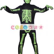 ハロウィン　グリーン　ポリエステル　スケルトンプリント　コスチューム―festival-0454 2