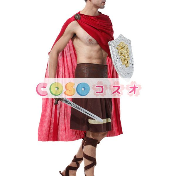 ハロウィン　レッド　ローマ戦士　コスチューム　ゲーム・オブ・スローンズ　男性用　コスチュームコスプレ―festival-0471