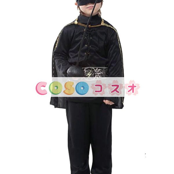 ハロウィングッズ　ブラック　ユニセックス　怪傑ゾロ　キッズ用　ポリエステル　パンツ　マルディグラ　―festival-0513