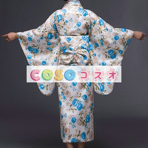 多色着物花プリント シルク シックな大人用コスプレ衣装―festival-0653