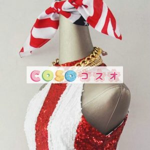 ホリデーコスチューム　ジャンプスーツ　独立記念日　アメリカ　レッド　シークインシークイン　祝日　女性用―festival-0600
