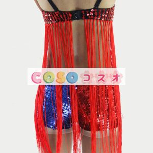 ホリデーコスチューム　独立記念日　アメリカ　レッド　祝日　シークイン　女性用―festival-0602