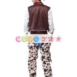 ハロウィングッズ　ブラウン　カウボーイ　男性用　大人用　ポリエステル　パンツ&トップス&帽子　ハロウィーン　―festival-0627
