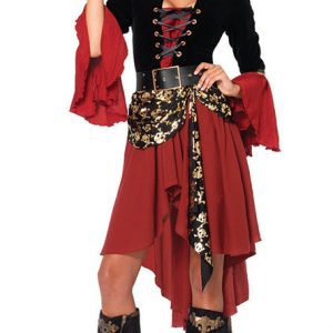 埋もれたお宝を探す女海賊　舞台衣装　宴会　演出　学園祭　文化祭　ステージ衣装　ハロウィン　コスチューム　衣装　魔女　女王様　クリスマス　ハロウィン-Halloween-trw0725-0212