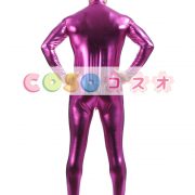 メタリック全身タイツ　ジャンプスーツ　ローズレッド　大人用　―taitsu-tights1470 3