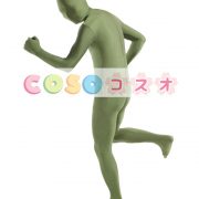 全身タイツ，オリーブカラー　単色　開口部のない全身タイツ　大人用　変装コスチューム　ユニセックス　―taitsu-tights0733 3