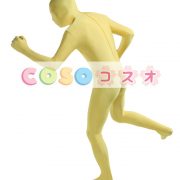 全身タイツ，イエロー　単色　開口部のない全身タイツ　大人用　変装コスチューム　ユニセックス　―taitsu-tights0974 3