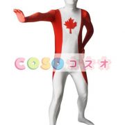 全身タイツ，カナダの国旗柄　ユニセックス　大人用　コスチューム衣装　コスプレ　―taitsu-tights1343 3